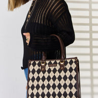 David Jones Argyle Pattern PU Leather Handbag-Bags-Trendsi-[option4]-[option5]-[option6]-[option7]-[option8]-Shop-Boutique-Clothing-for-Women-Online