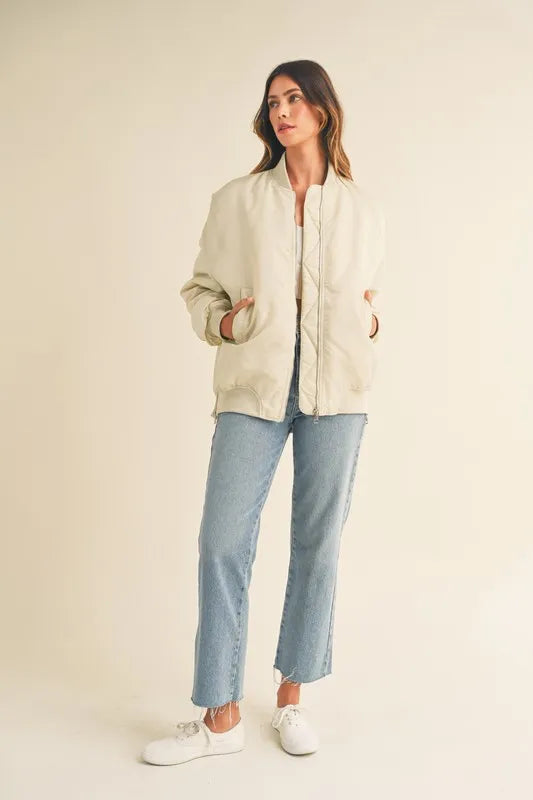 MABLE Back Ruched Utiltiy Bomber Jacket-Jackets-Trendsi-[option4]-[option5]-[option6]-[option7]-[option8]-Shop-Boutique-Clothing-for-Women-Online