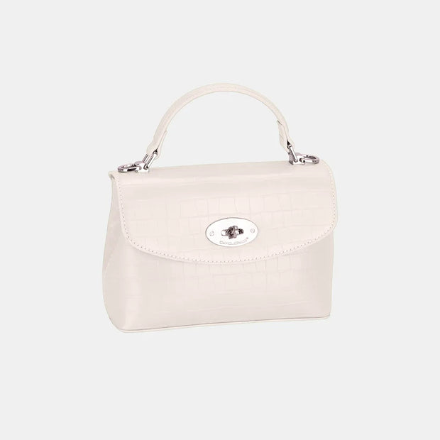 David Jones Texture PU Leather Handbag-Bags-Trendsi-Creamy White-One Size-[option4]-[option5]-[option6]-[option7]-[option8]-Shop-Boutique-Clothing-for-Women-Online