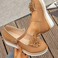 Flower Embellished Mary Jane Loafers-loafers-Trendsi-Dark Brown-36-[option4]-[option5]-[option6]-[option7]-[option8]-Shop-Boutique-Clothing-for-Women-Online