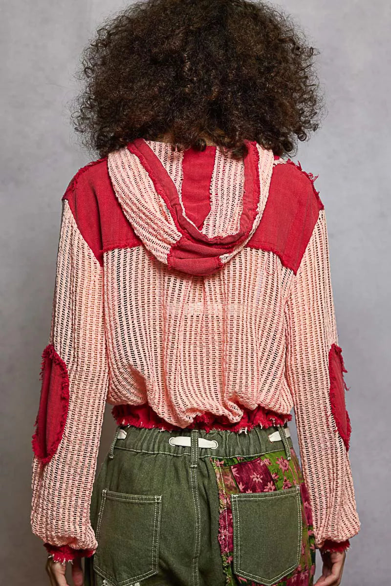 POL Texture Woven Button Down Hooded Shirt with Drawstring Hem-Shirts-Trendsi-[option4]-[option5]-[option6]-[option7]-[option8]-Shop-Boutique-Clothing-for-Women-Online