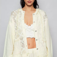 POL Exposed Seam Button Down Hooded Jacket with Lace Detail-Jacket-Trendsi-NATURAL-S-[option4]-[option5]-[option6]-[option7]-[option8]-Shop-Boutique-Clothing-for-Women-Online