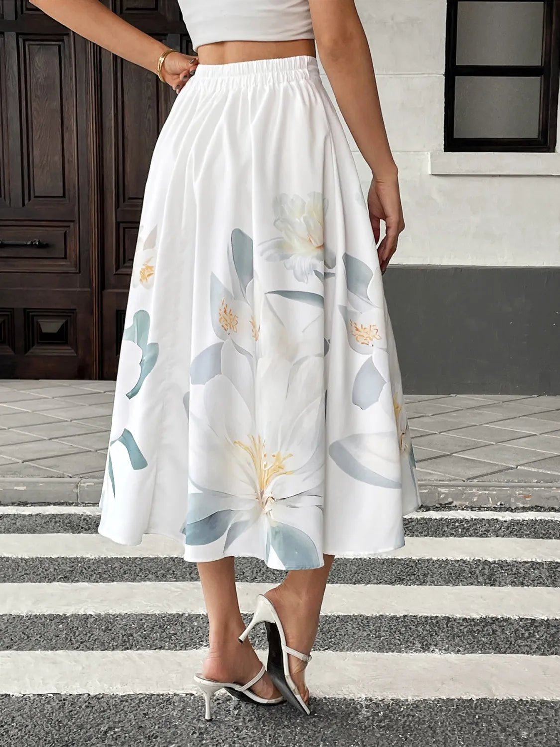 Floral Print Midi Skirt-Skirts-Trendsi-[option4]-[option5]-[option6]-[option7]-[option8]-Shop-Boutique-Clothing-for-Women-Online