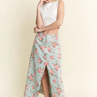 Jade By Jane Full Size Floral Print Front Slit Denim Maxi Skirt Plus Size-Skirts-Trendsi-L.DENIM-S-[option4]-[option5]-[option6]-[option7]-[option8]-Shop-Boutique-Clothing-for-Women-Online