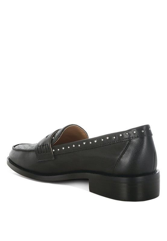 Raisa Stud Embellished Penny Loafers-Rag Company-[option4]-[option5]-[option6]-[option7]-[option8]-Shop-Boutique-Clothing-for-Women-Online