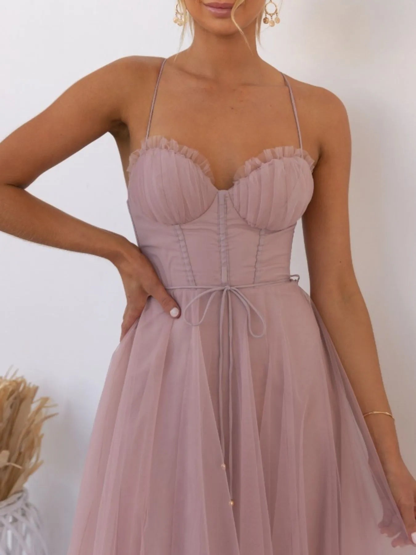 Sweetheart Neck Tulle Midi Dress-Dresses-Trendsi-[option4]-[option5]-[option6]-[option7]-[option8]-Shop-Boutique-Clothing-for-Women-Online