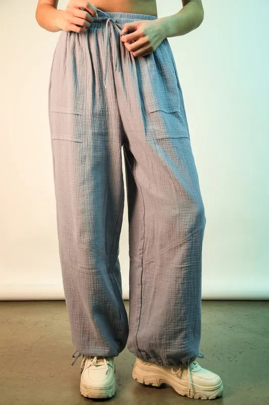VERY J Wide Leg Gauze Solid Pants-Pants-Trendsi-Denim-S-[option4]-[option5]-[option6]-[option7]-[option8]-Shop-Boutique-Clothing-for-Women-Online