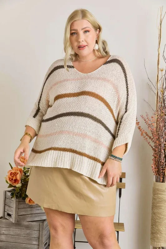 ADORA Full Size Multi Color Strip Sweater-Sweaters-Trendsi-[option4]-[option5]-[option6]-[option7]-[option8]-Shop-Boutique-Clothing-for-Women-Online