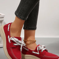 Lace Up Round Toe Sneakers-Sneakers-Trendsi-Red-36-[option4]-[option5]-[option6]-[option7]-[option8]-Shop-Boutique-Clothing-for-Women-Online