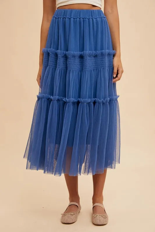 Annie Wear Tulle Tiered Midi Skirt-Skirts-Trendsi-ROYAL-S-[option4]-[option5]-[option6]-[option7]-[option8]-Shop-Boutique-Clothing-for-Women-Online