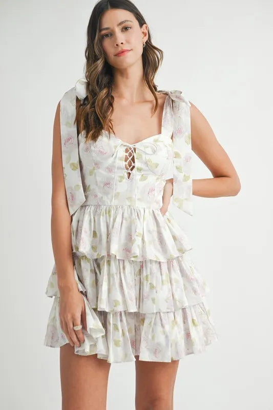 MABLE Floral Print Shoulder Tie Layered Mini Dress-Dresses-Trendsi-[option4]-[option5]-[option6]-[option7]-[option8]-Shop-Boutique-Clothing-for-Women-Online