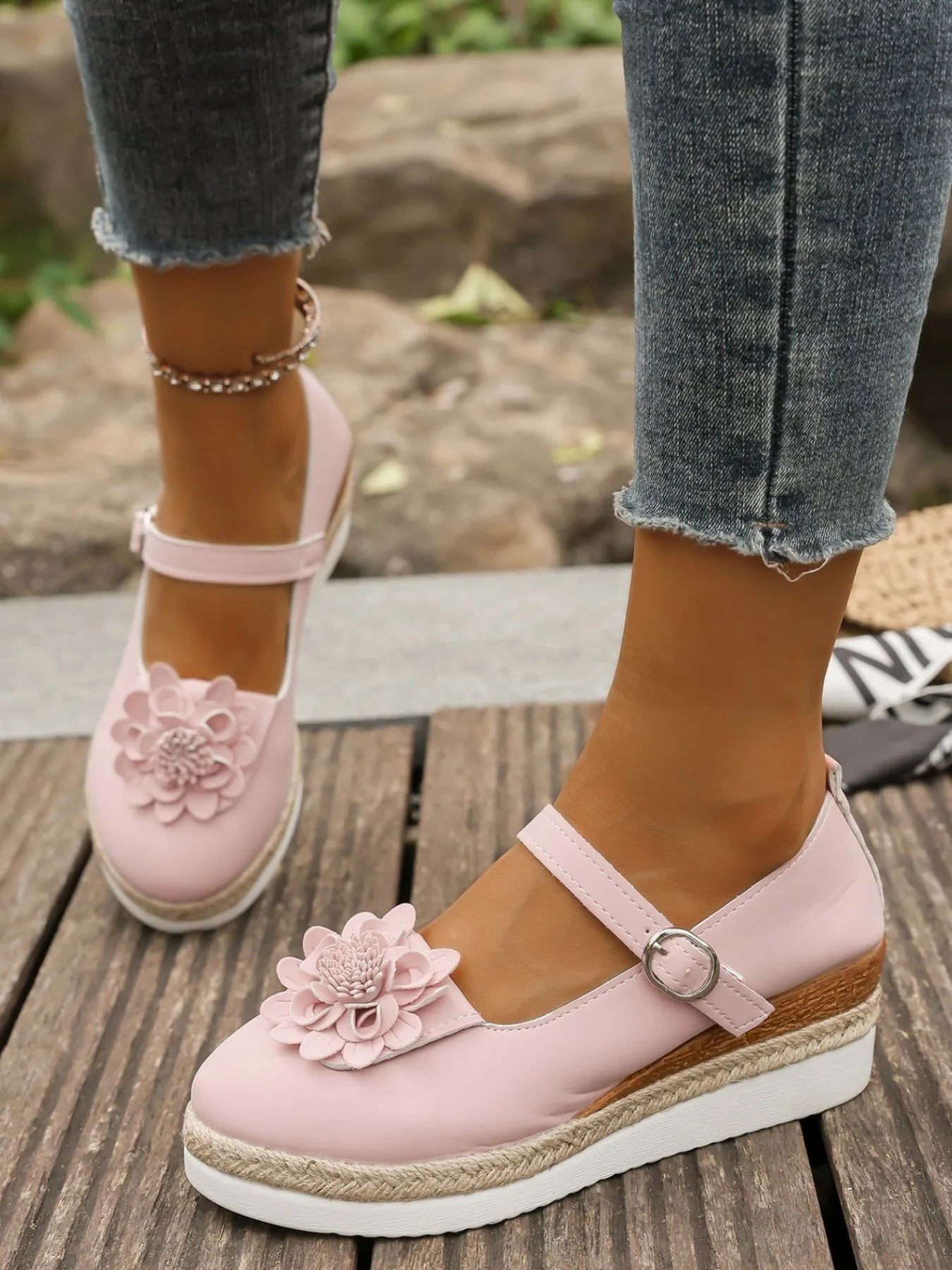 Flower Embellished Mary Jane Loafers-loafers-Trendsi-[option4]-[option5]-[option6]-[option7]-[option8]-Shop-Boutique-Clothing-for-Women-Online