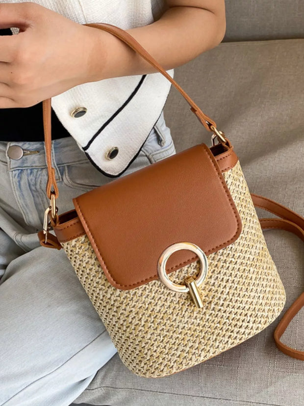 Woven Straw Crossbody Bag-Bags-Trendsi-Brown-One Size-[option4]-[option5]-[option6]-[option7]-[option8]-Shop-Boutique-Clothing-for-Women-Online