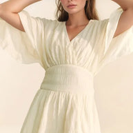 Davi & Dani Batwing Sleeve Waist Belt Romper-Jumpsuits & Rompers-Trendsi-Cream-S-[option4]-[option5]-[option6]-[option7]-[option8]-Shop-Boutique-Clothing-for-Women-Online