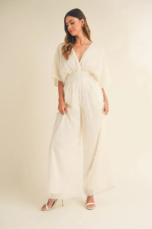 MABLE Fluffy Deep V Neck Wide Leg Jumpsuit-Jumpsuits-Trendsi-[option4]-[option5]-[option6]-[option7]-[option8]-Shop-Boutique-Clothing-for-Women-Online