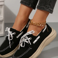 Lace Up Round Toe Sneakers-Sneakers-Trendsi-Black-36-[option4]-[option5]-[option6]-[option7]-[option8]-Shop-Boutique-Clothing-for-Women-Online