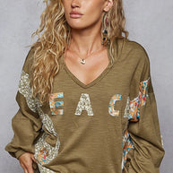 POL Peace Patch Floral Long Sleeve Hoodie-Sweatshirts-Trendsi-Olive-S-[option4]-[option5]-[option6]-[option7]-[option8]-Shop-Boutique-Clothing-for-Women-Online