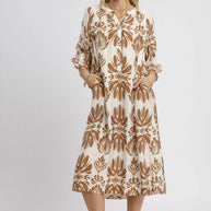 Umgee Mix Abstract Floral Print Midi Dress-Dresses-Trendsi-[option4]-[option5]-[option6]-[option7]-[option8]-Shop-Boutique-Clothing-for-Women-Online