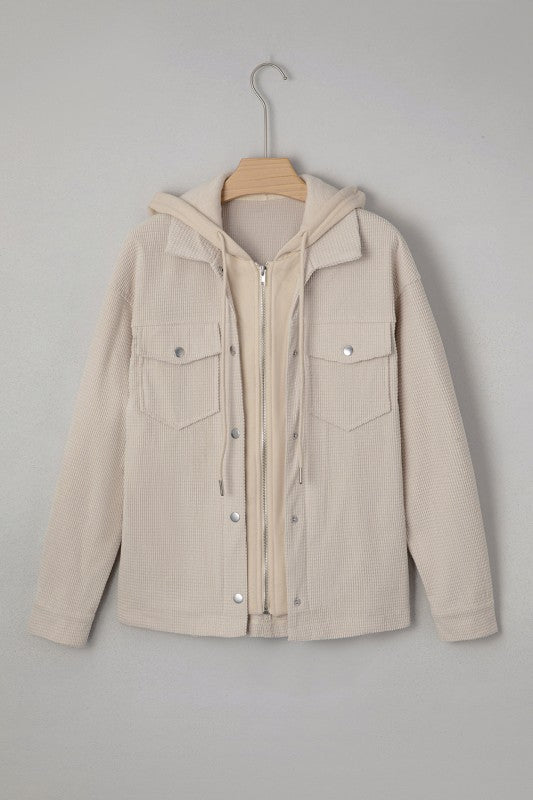 Textured Knit Pocketed Drawstring Hooded Jacket-JUNIPER BLVD-[option4]-[option5]-[option6]-[option7]-[option8]-Shop-Boutique-Clothing-for-Women-Online