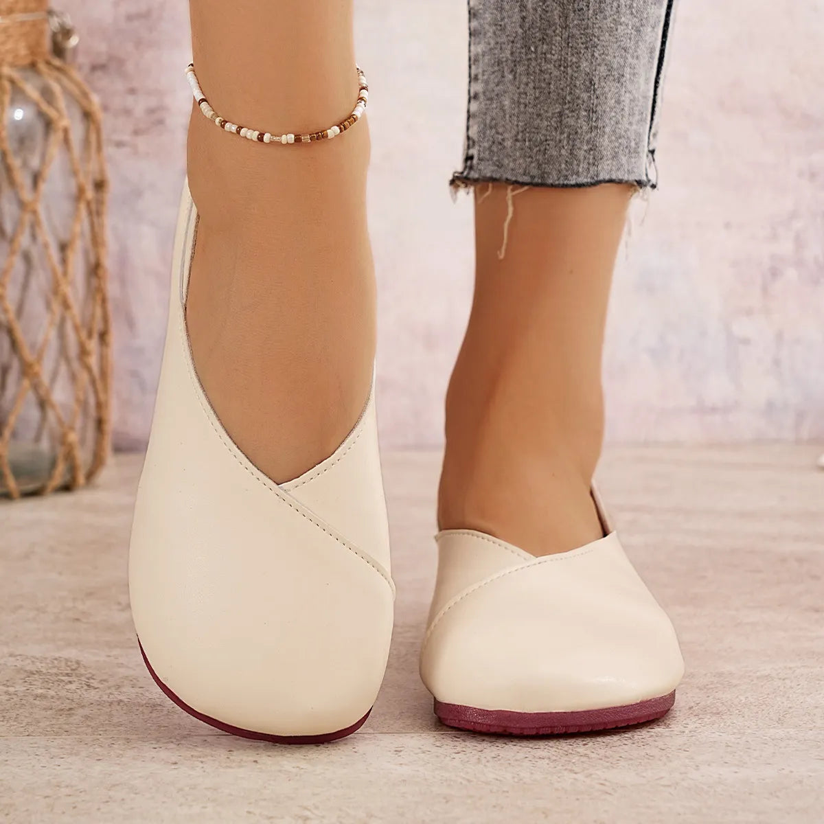 Round Toe Flats Slip-Ons-135 Flats-Trendsi-[option4]-[option5]-[option6]-[option7]-[option8]-Shop-Boutique-Clothing-for-Women-Online