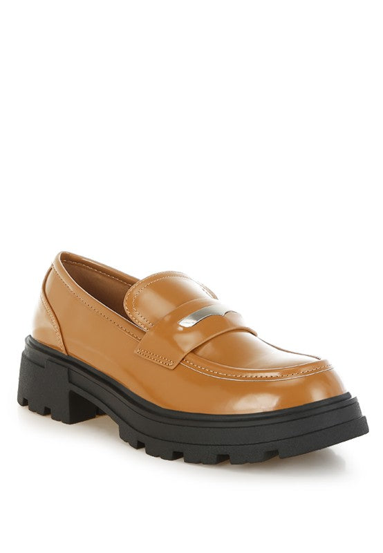 Gleam Stride Faux Leather Chunky Loafers-Rag Company-Tan-US-5 / UK-3 / EU-36-[option4]-[option5]-[option6]-[option7]-[option8]-Shop-Boutique-Clothing-for-Women-Online
