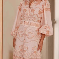 Printed Button Down Shirt Dress with Belt-Dresses-Trendsi-[option4]-[option5]-[option6]-[option7]-[option8]-Shop-Boutique-Clothing-for-Women-Online