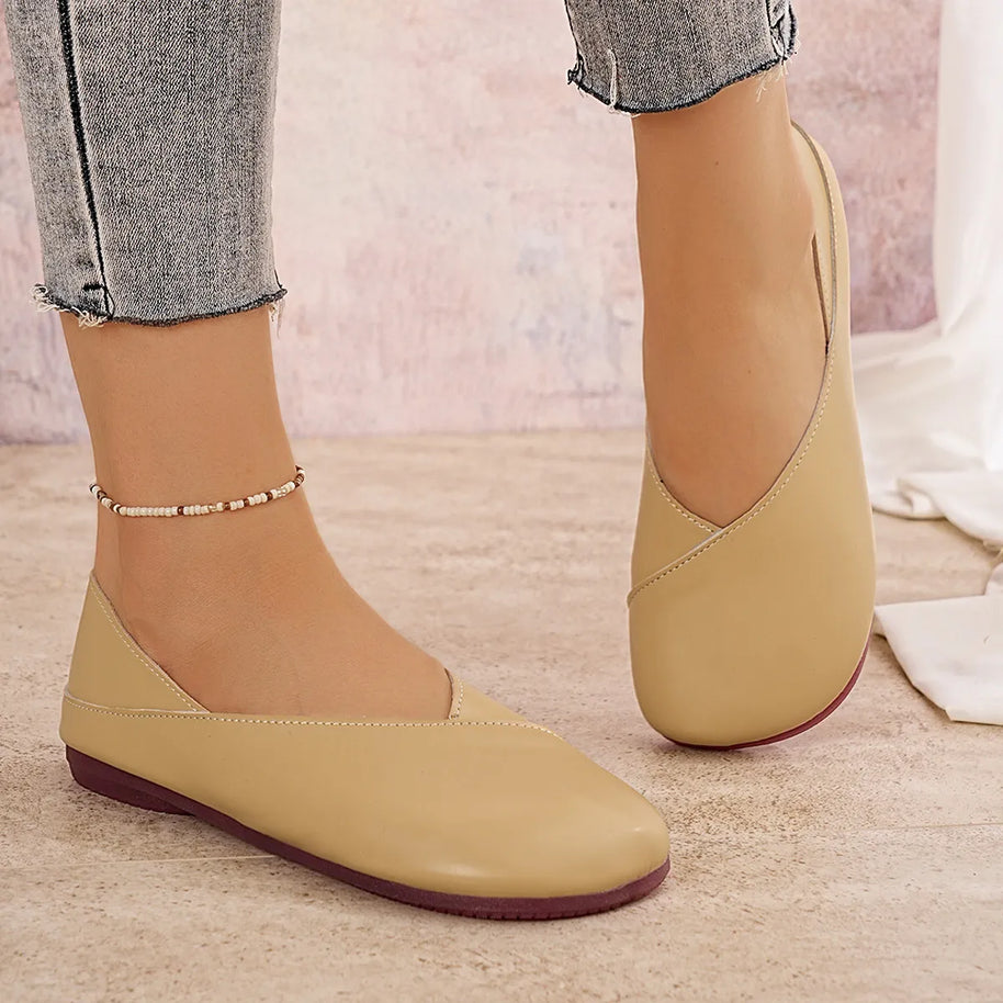 Round Toe Flats Slip-Ons-135 Flats-Trendsi-[option4]-[option5]-[option6]-[option7]-[option8]-Shop-Boutique-Clothing-for-Women-Online