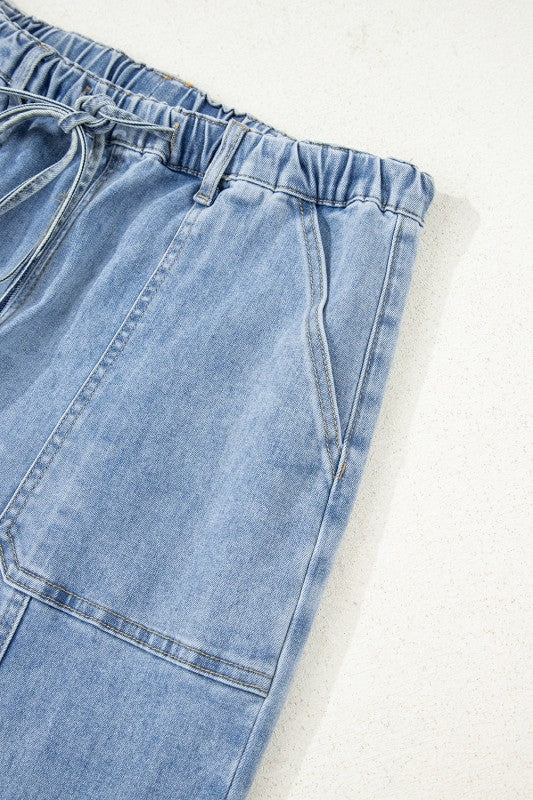 Denim Raw Hem Drawstring Wide Leg Pants-JUNIPER BLVD-[option4]-[option5]-[option6]-[option7]-[option8]-Shop-Boutique-Clothing-for-Women-Online