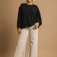 Umgee Full Size Linen Long Sleeve Top with Drawstring-Blouses-Trendsi-[option4]-[option5]-[option6]-[option7]-[option8]-Shop-Boutique-Clothing-for-Women-Online