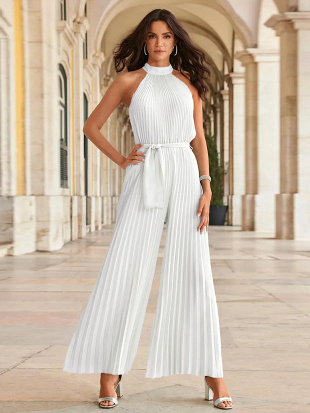 Cutout Tied Pleated Sleeveless Jumpsuit-Sets-Trendsi-White-S-[option4]-[option5]-[option6]-[option7]-[option8]-Shop-Boutique-Clothing-for-Women-Online