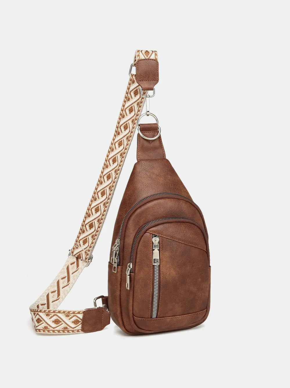 PU Leather Crossbody Bag with Two Detachable Strap-Bags-Trendsi-Brown-One Size-[option4]-[option5]-[option6]-[option7]-[option8]-Shop-Boutique-Clothing-for-Women-Online