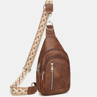 PU Leather Crossbody Bag with Two Detachable Strap-Bags-Trendsi-Brown-One Size-[option4]-[option5]-[option6]-[option7]-[option8]-Shop-Boutique-Clothing-for-Women-Online