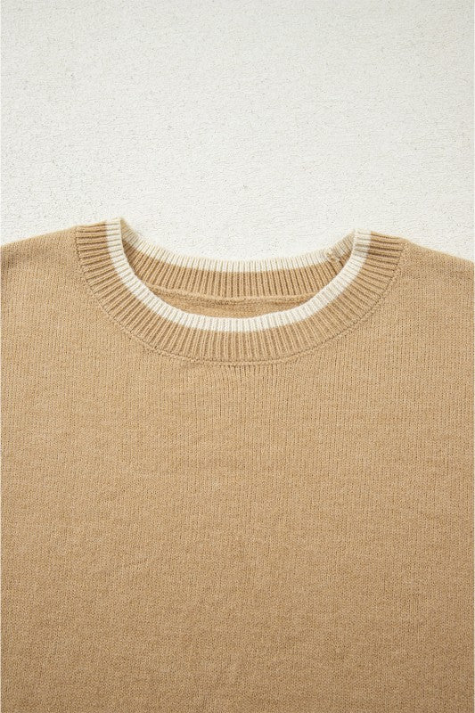 Leopard Bow Split Cuff Contrast Trim Sweater-JUNIPER BLVD-[option4]-[option5]-[option6]-[option7]-[option8]-Shop-Boutique-Clothing-for-Women-Online
