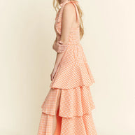 Jade By Jane Sleeveless Gingham Print Tiered Midi Dress-Dresses-Trendsi-[option4]-[option5]-[option6]-[option7]-[option8]-Shop-Boutique-Clothing-for-Women-Online