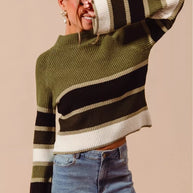 SO ME Multi Color Striped Mock Neck Sweater-Sweaters-Trendsi-[option4]-[option5]-[option6]-[option7]-[option8]-Shop-Boutique-Clothing-for-Women-Online