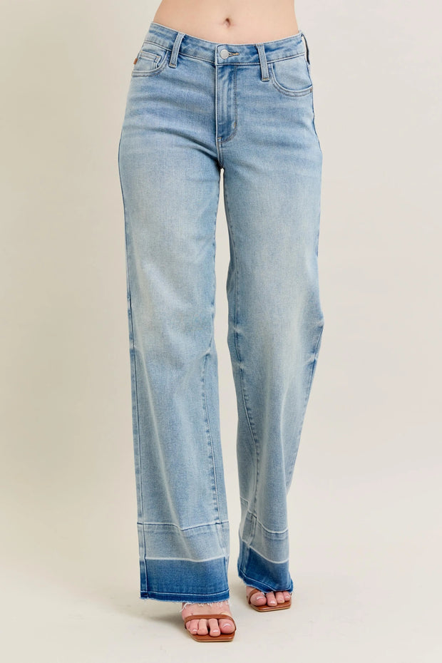 Judy Blue Release Hem Wide Leg Jeans-Trendsi-[option4]-[option5]-[option6]-[option7]-[option8]-Shop-Boutique-Clothing-for-Women-Online