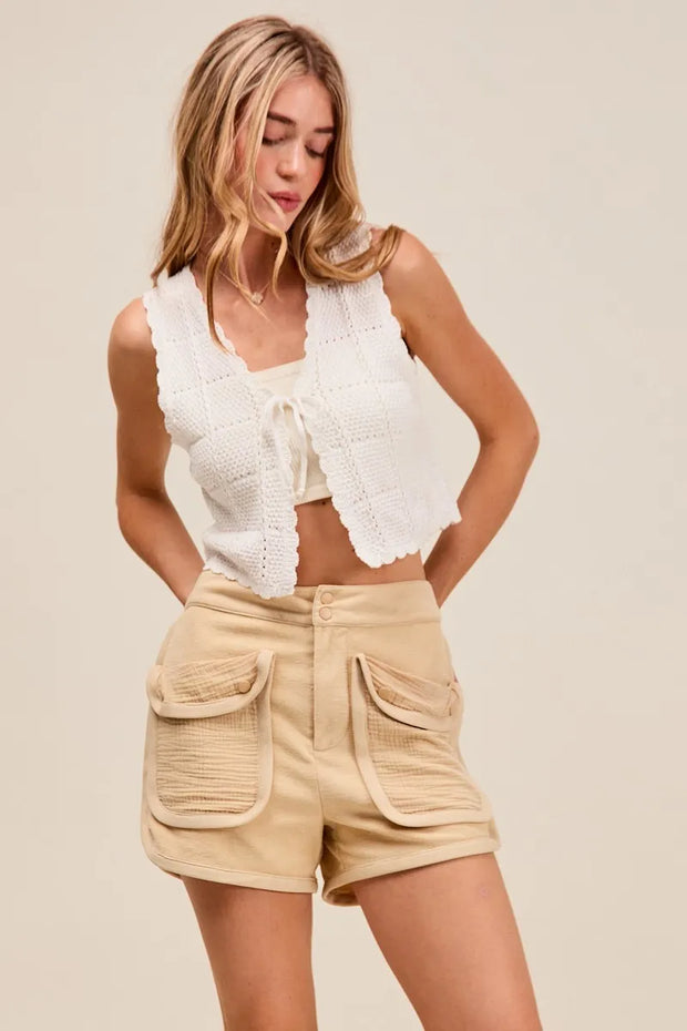 SO ME Mineral Washed Terry High Rise Cargo Shorts-Shorts-Trendsi-OATMEAL-S-[option4]-[option5]-[option6]-[option7]-[option8]-Shop-Boutique-Clothing-for-Women-Online