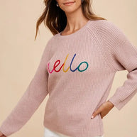 Annie Wear HELLO Embroidered Raglan Sleeve Sweater-Sweaters-Trendsi-[option4]-[option5]-[option6]-[option7]-[option8]-Shop-Boutique-Clothing-for-Women-Online