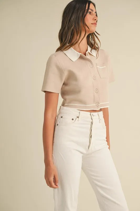 MABLE Button Down Contrast Collared Knit Cardigan-Cardigan-Trendsi-[option4]-[option5]-[option6]-[option7]-[option8]-Shop-Boutique-Clothing-for-Women-Online