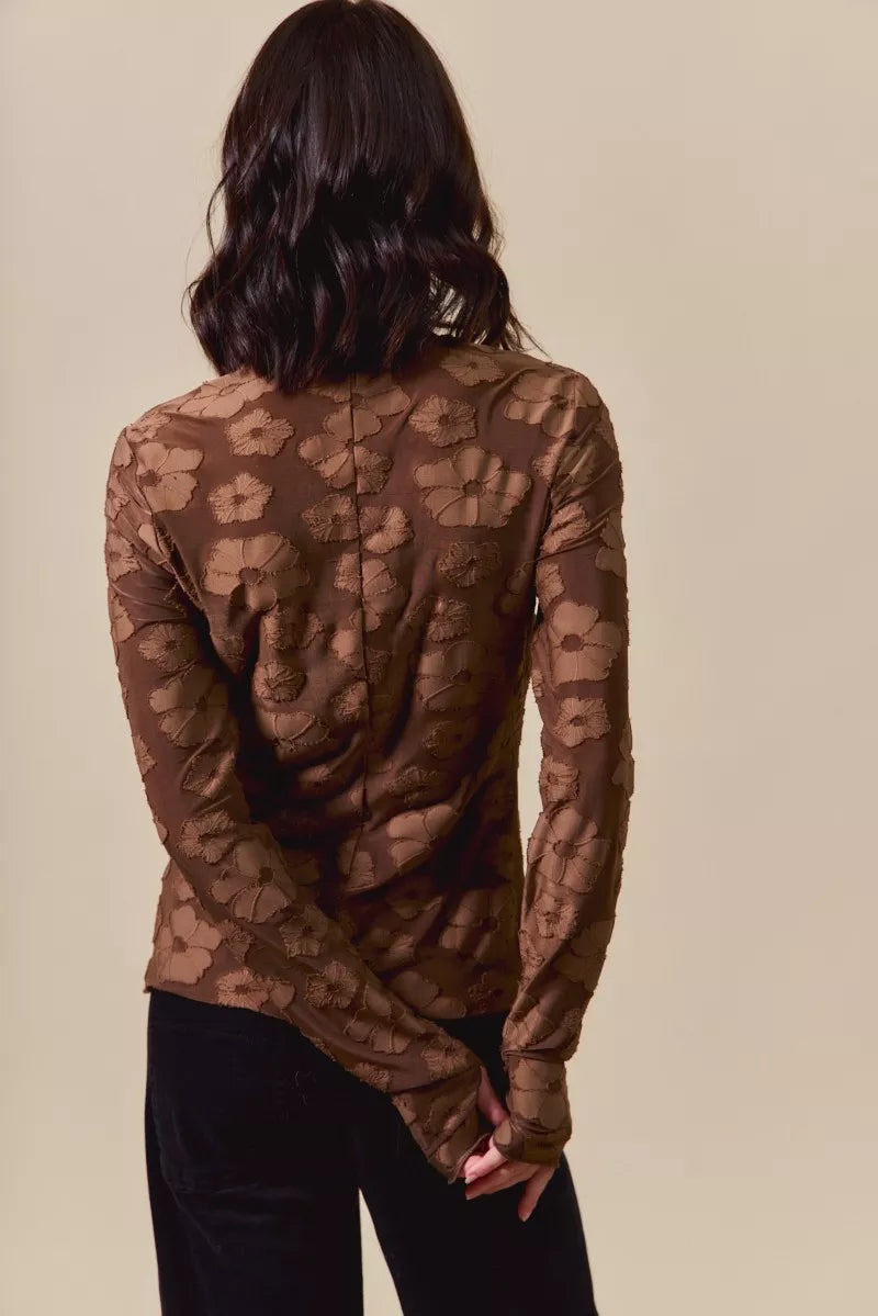 SO ME Stretched Jacquard Casual Tops with Thumb Opening-Blouses-Trendsi-[option4]-[option5]-[option6]-[option7]-[option8]-Shop-Boutique-Clothing-for-Women-Online