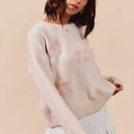 SO ME Embroidered Ribbon Round Neck Sweater-Sweaters-Trendsi-[option4]-[option5]-[option6]-[option7]-[option8]-Shop-Boutique-Clothing-for-Women-Online