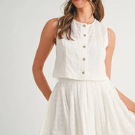 MABLE Eyelet Lace Top and Mini Skirt Set-Sets-Trendsi-Off White-S-[option4]-[option5]-[option6]-[option7]-[option8]-Shop-Boutique-Clothing-for-Women-Online