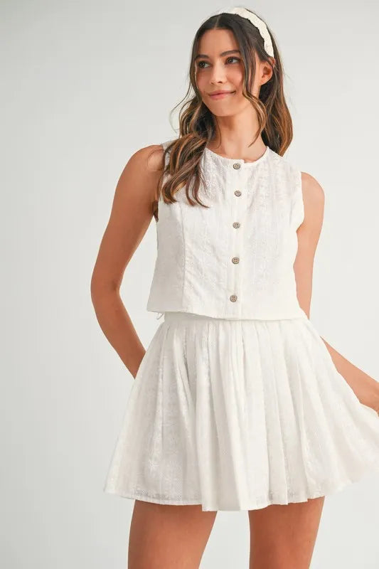 MABLE Eyelet Lace Top and Mini Skirt Set-Sets-Trendsi-Off White-S-[option4]-[option5]-[option6]-[option7]-[option8]-Shop-Boutique-Clothing-for-Women-Online