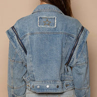 POL Cropped Denim Jacket with Functional Zipper Detail-jacket-Trendsi-[option4]-[option5]-[option6]-[option7]-[option8]-Shop-Boutique-Clothing-for-Women-Online
