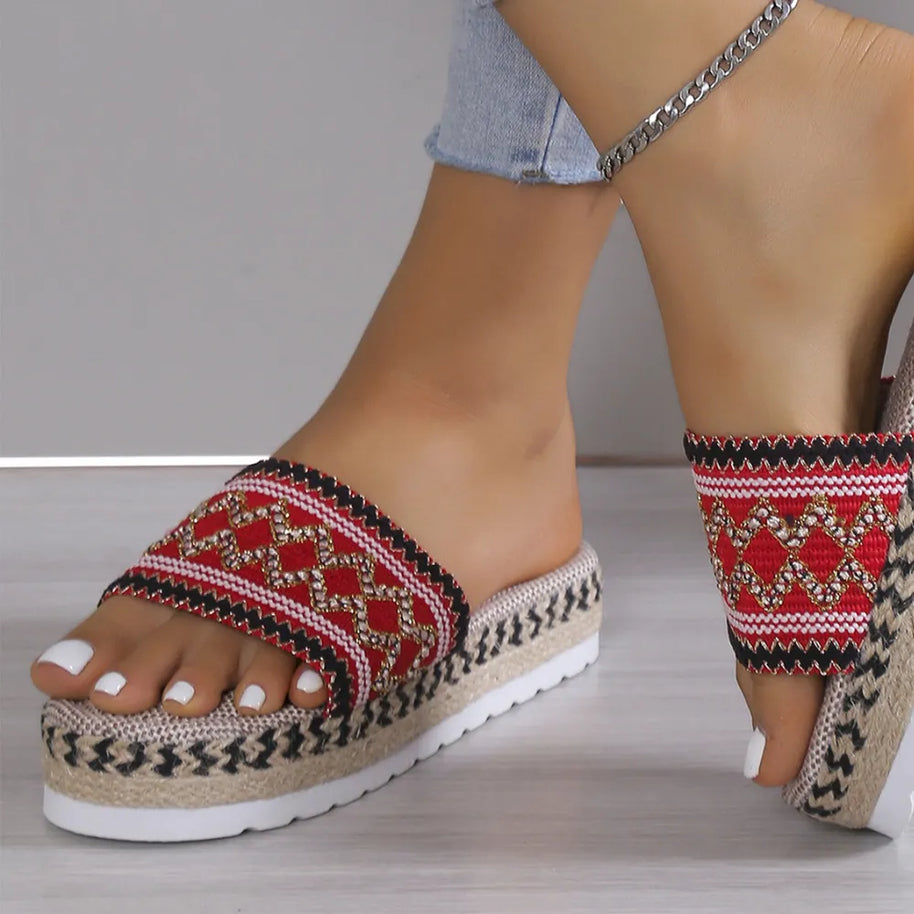 Geometric Weave Platform Sandals-Sandals-Trendsi-[option4]-[option5]-[option6]-[option7]-[option8]-Shop-Boutique-Clothing-for-Women-Online