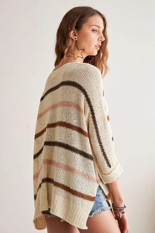 ADORA Full Size Multi Color Strip Sweater-Sweaters-Trendsi-[option4]-[option5]-[option6]-[option7]-[option8]-Shop-Boutique-Clothing-for-Women-Online