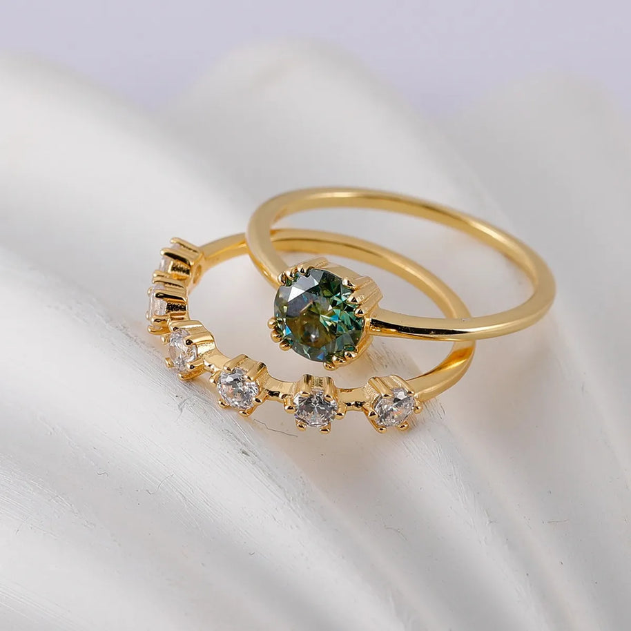 1 Carat Moissanite 925 Sterling Silver 2pcs Ring Set-rings-Trendsi-[option4]-[option5]-[option6]-[option7]-[option8]-Shop-Boutique-Clothing-for-Women-Online