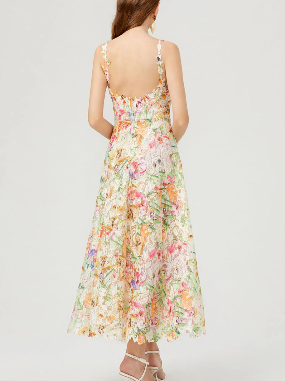 Floral Lace Sleeveless V-Neck Midi Dress-Dresses-Trendsi-[option4]-[option5]-[option6]-[option7]-[option8]-Shop-Boutique-Clothing-for-Women-Online