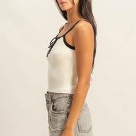 HYFVE Square Neck Ribbed Knit Cami-Tank Tops & Camis-Trendsi-[option4]-[option5]-[option6]-[option7]-[option8]-Shop-Boutique-Clothing-for-Women-Online