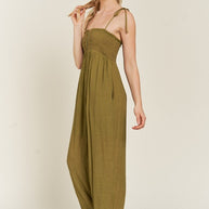 SMOCKED TIE STRAP JUMPSUIT-Jade By Jane-[option4]-[option5]-[option6]-[option7]-[option8]-Shop-Boutique-Clothing-for-Women-Online